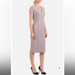 Hugo Boss Women's "Danati" Purple 100% Wool Short Sleeve Pencil Dress- 12